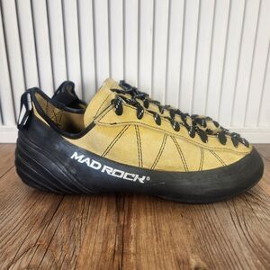 Mad Rock Mugen Rock Climbing Shoes Mens Sz 10 Yellow Suede Athletic Lace Up Low